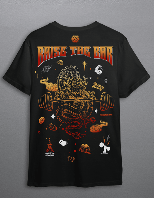 LUXIAOJUN Unisex Oversize  Dragon Power Tee