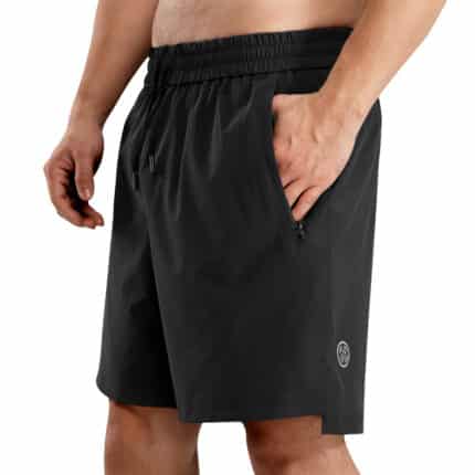 LUXIAOJUN Men's 9" Quick-Dry Lightweight Sports Shorts Black